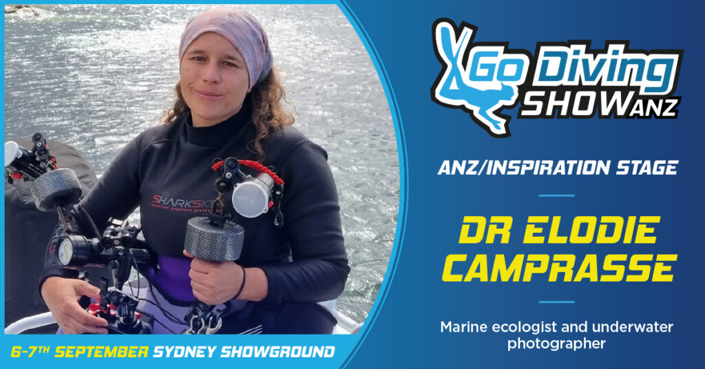 Dr Elodie Camprasse speaking at the GO Diving Show ANZ in Sydney