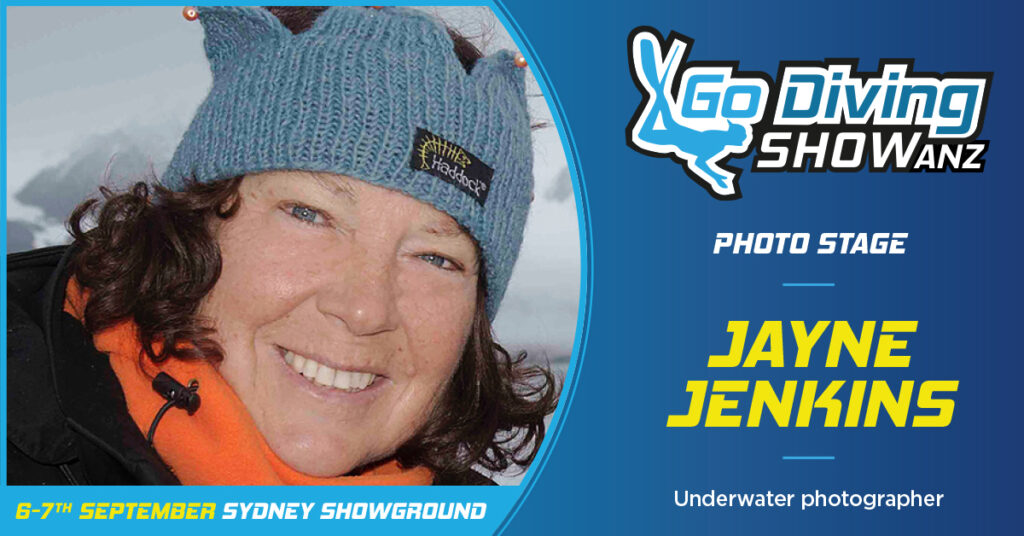 Jayne Jenkins speaking at the GO Diving Show ANZ in Sydney