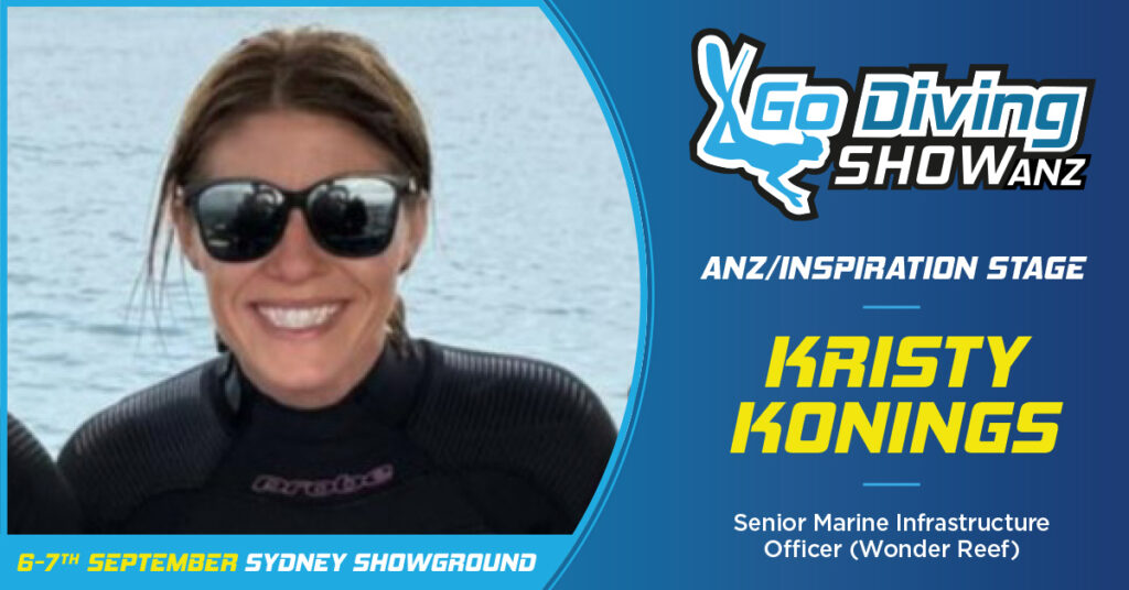 Kristy Konings speaking at the GO Diving Show ANZ in Sydney