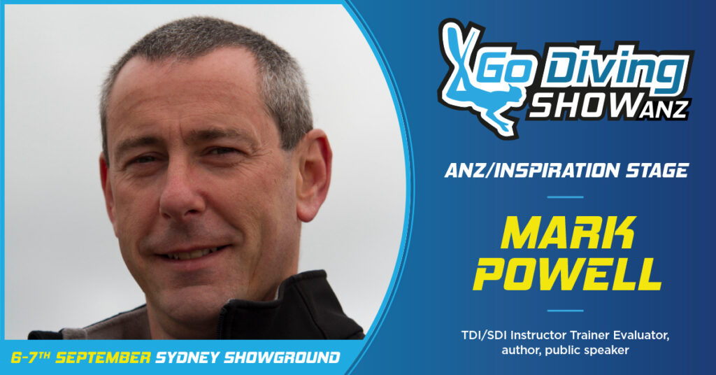 Mark Powell speaking at the GO Diving Show ANZ in Sydney