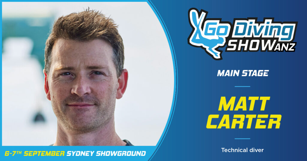 Matt Carter speaking at the GO Diving Show ANZ in Sydney