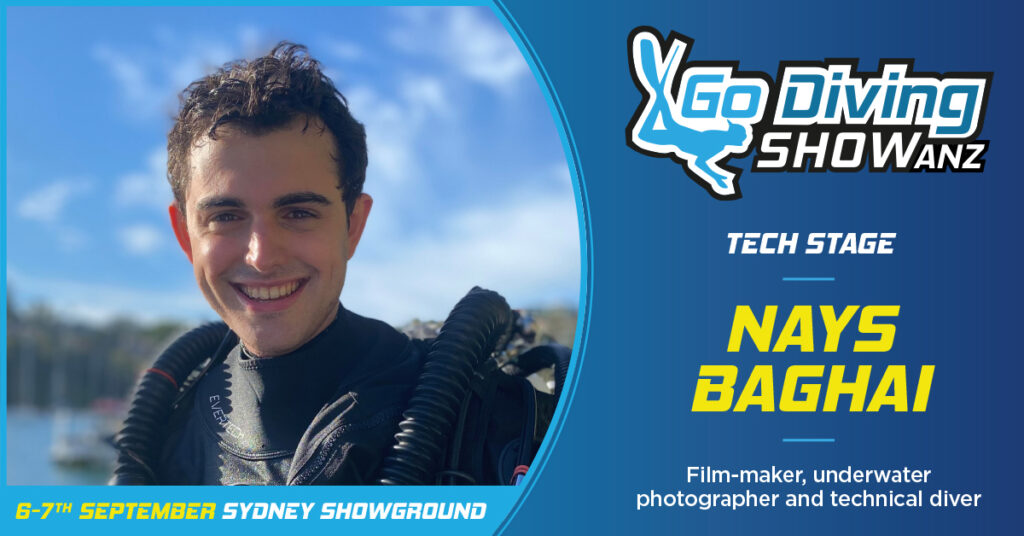 Nays Baghai speaking at the GO Diving Show ANZ in Sydney
