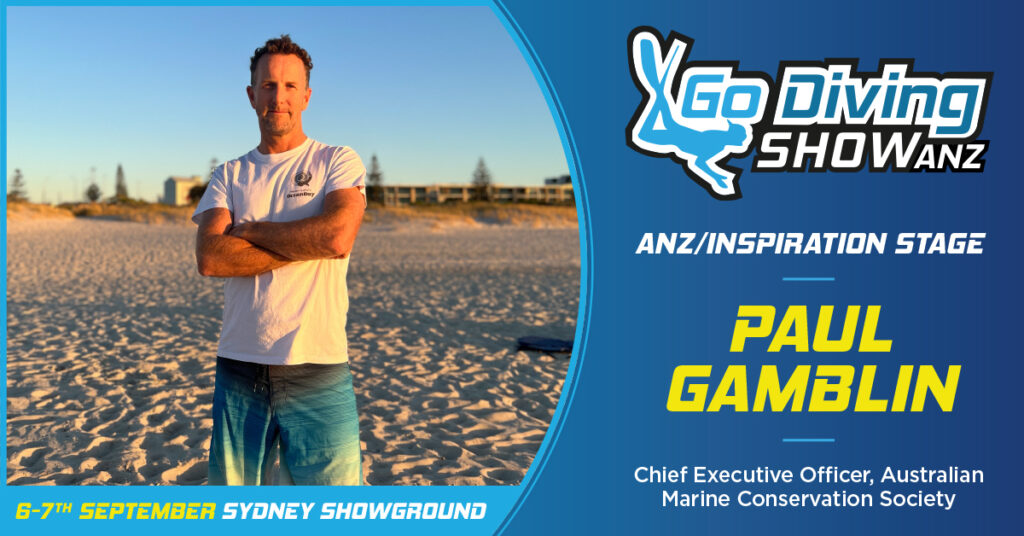Paul Gamblin speaking at the GO Diving Show ANZ in Sydney