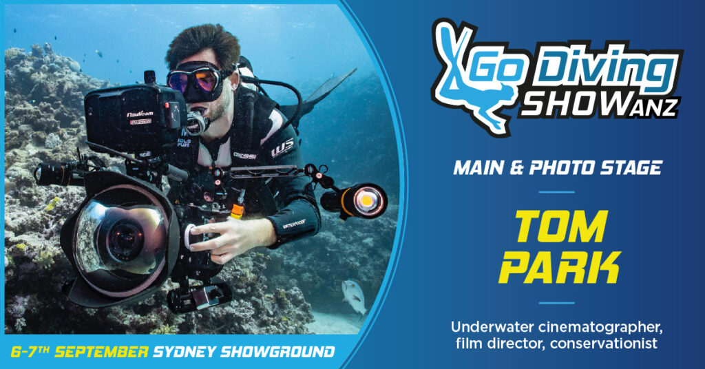 Tom Park speaking at the GO Diving Show ANZ in Sydney