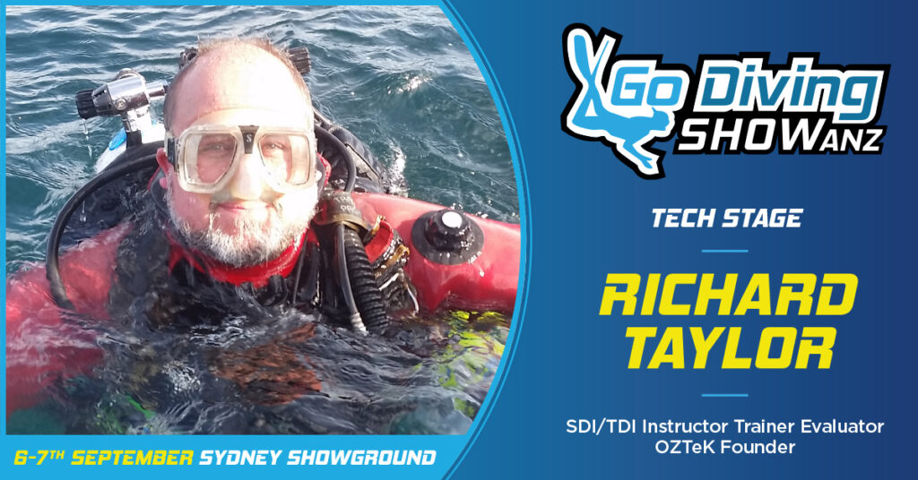 Richard Taylor speaking at the GO Diving Show ANZ in Sydney